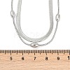 304 Stainless Steel Snake Chain Double Layer Necklaces for Women NJEW-Z072-03P-3