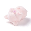 Flocky Resin Miniature Pig Figurines AJEW-Z007-05-3