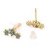Brass Micro Pave Cubic Zirconia Stud Earrings EJEW-F273-15E-G-2