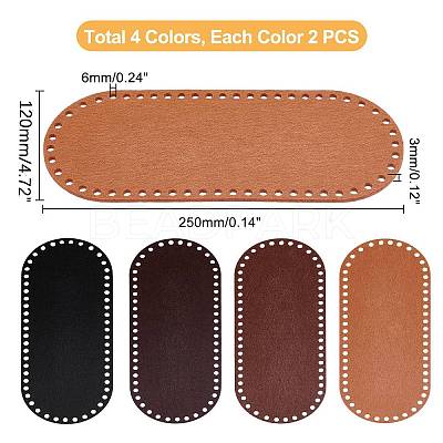 8Pcs 4 Colors Oval Felt Fabric DIY-PH0009-23-1