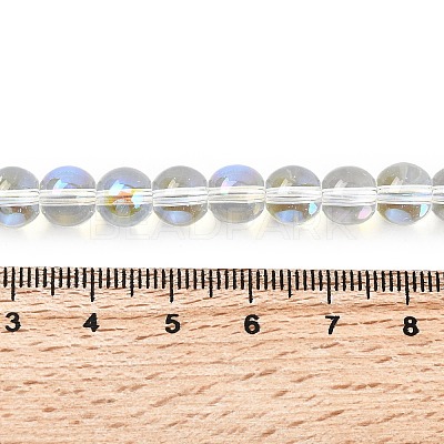 Electroplate Glass Beads Strands EGLA-Q062-8mm-A08-1