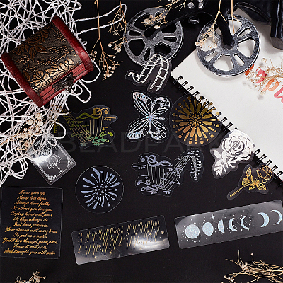 7 Styles Waterproof Laser Adhesive Stickers DIY-CP0008-47-1