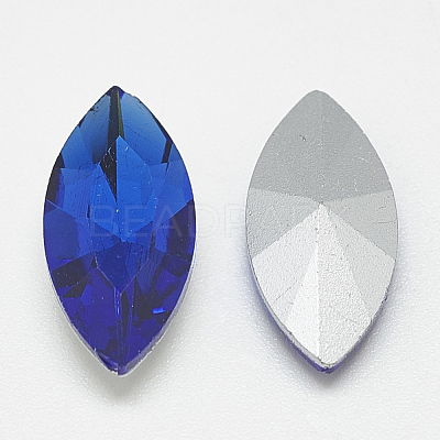 Pointed Back Glass Rhinestone Cabochons RGLA-T083-9x18mm-11-1