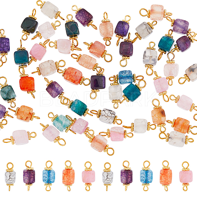 50Pcs 5 Colors Natural Agate Connector Charms FIND-DC0003-23-1