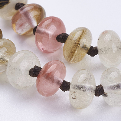 Natural Watermelon Skin Beaded Multi-use Necklaces/Wrap Bracelets NJEW-K095-B07-1