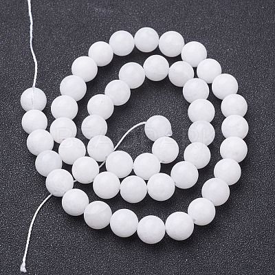 Natural White Jade Beads Strands GSR8mmC067-1