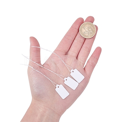 White Rectangle Jewelry Price Tags X-TOOL-C003-02-1