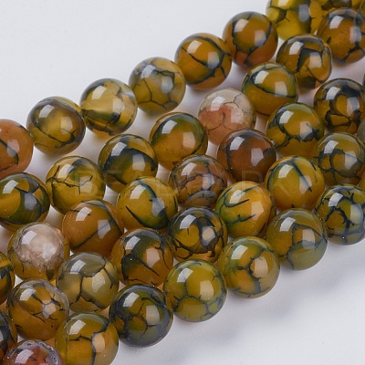 Natural Dragon Veins Agate Beads Strands G-G515-10mm-02B-1