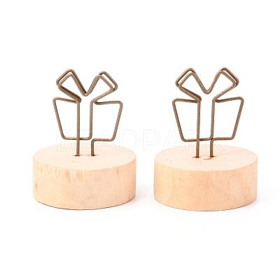 Theaceae Wood Business Cards Display Frame DJEW-H006-08-1