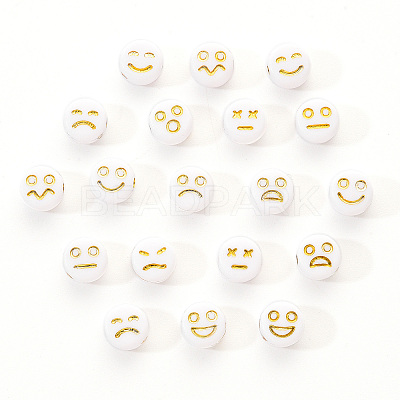 Opaque White Acrylic Beads MACR-YW0001-21B-1