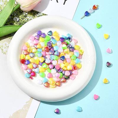 200Pcs 2 Colors ABS Plastic Beads KY-FS0001-42C-1