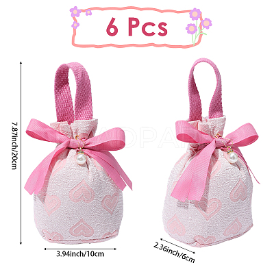 Heart Print Cloth Jewelry Drawstring Gift Bags ABAG-WH20015-11-1