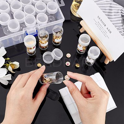 24pcs Column PP Plastic Stroage Bottles CON-WH0080-29-1