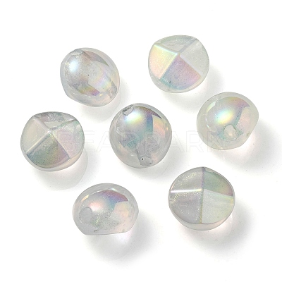 UV Plating Luminous Transparent Acrylic Beads OACR-P010-05B-1