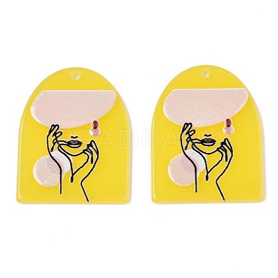Translucent Cellulose Acetate(Resin) Pendants KY-T040-39C-1