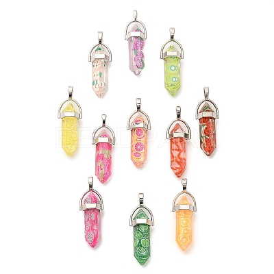 Fruit Theme Epoxy Resin Pendants RESI-L045-02P-1