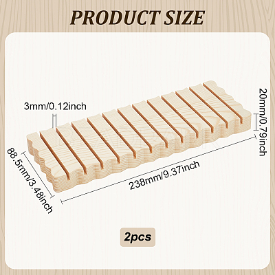 2Pcs Rectangle Wooden Card Slotted Display Stands AJEW-FG0005-78-1