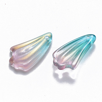 Two Tone Transparent Spray Painted Glass Pendants GLAA-T016-24D-1