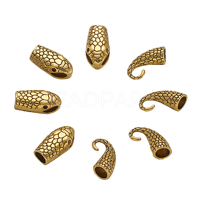 Tibetan Style Alloy Hook and Snake Head Clasps TIBE-TA0001-06AG-1