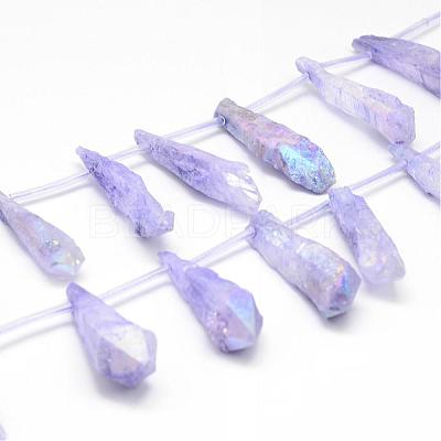 Electroplated Natural Quartz Crystal Beads Strands G-G890-A-02-1