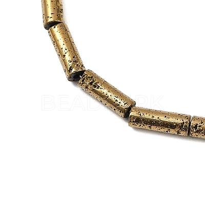 Electroplated Natural Lava Rock Beads Strands G-K388-03A-02-1