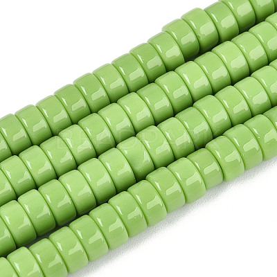 Opaque Solid Color Glass Beads Strands GLAA-N026-3x6mm-07-1
