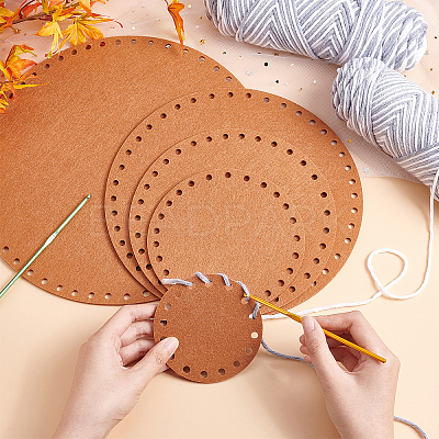 10 Pcs 5 Style Flat Round Felt Fabric DIY-PH0009-24D-1