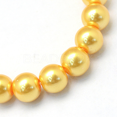 Baking Paint Pearlized Glass Pearl Round Bead Strands HY-Q003-4mm-56-1