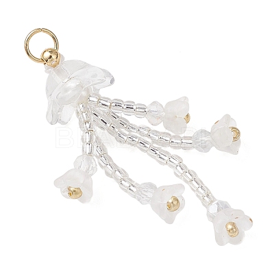 Glass Seed Beaded Pendants PALLOY-MZ01230-1
