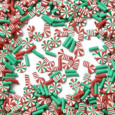 Christmas Theme Handmade Polymer Clay Cabochons X-CLAY-F005-03-1