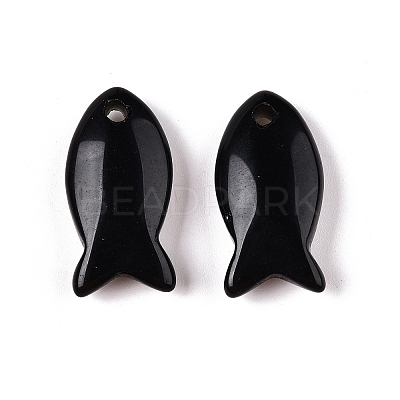 Natural Obsidian Pendants X-G-N342-106A-1