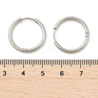 Tarnish Resistant 202 Stainless Steel Huggie Hoop Earrings EJEW-F111A-20mm-P-1