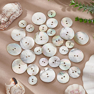 3 Style Natural Akoya Shell Buttons DIY-PH0009-79-1