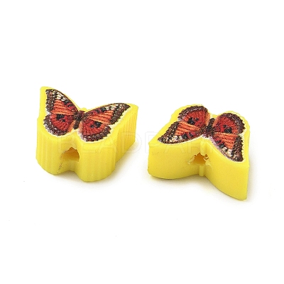 Printed Handmade Polymer Clay Beads CLAY-I016-03-1