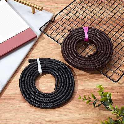 Flat Braided Leather Cord WL-WH0003-09B-1