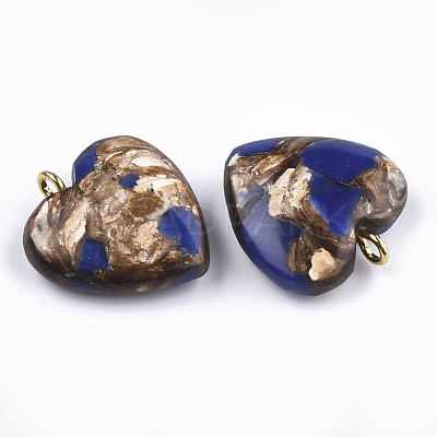 Assembled Bronzite and Lapis Lazuli Pendants X-G-T111-04A-1