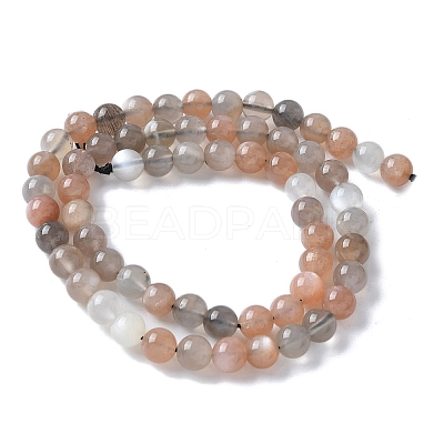 Natural Multi-Moonstone Beads Strands G-P322-43-6mm-1