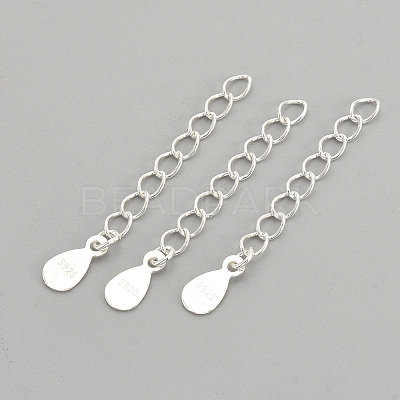 925 Sterling Silver Twisted Extender Chains STER-S002-33-1