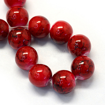 Baking Paint Glass Round Bead Strands X-DGLA-Q019-8mm-49-1