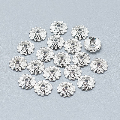925 Sterling Silver Bead Caps STER-T002-87S-1