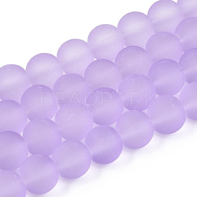 Baking Paint Transparent Glass Bead Strands GLAA-S031-8mm-25-1