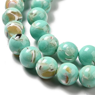 Synthetic Turquoise and Sea Shell Assembled Beads Strands G-D482-01B-08-1
