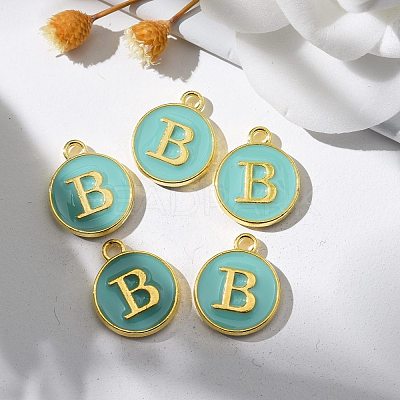 Golden Plated Alloy Enamel Charms ENAM-S118-05B-1