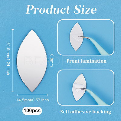 100Pcs Self-Adhesive Acrylic Mosaic Tiles DIY-OC0012-59A-1