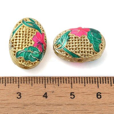 Rack Plating Brass Enamel Beads KK-P276-26C-06G-1
