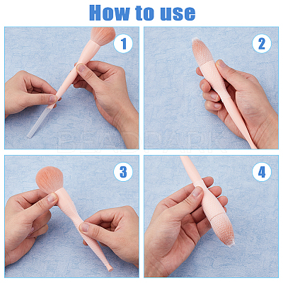 150Pcs 3 Styles PE Makeup Brush Protector Reusable Expandable Mesh Cover MRMJ-FH0001-42A-1