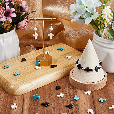 90Pcs 3 Colors Synthetic Turquoise Beads DIY-SC0022-92-1