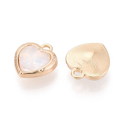 Rack Plating Alloy & Glass Pendants PALLOY-T024-05M-G-1