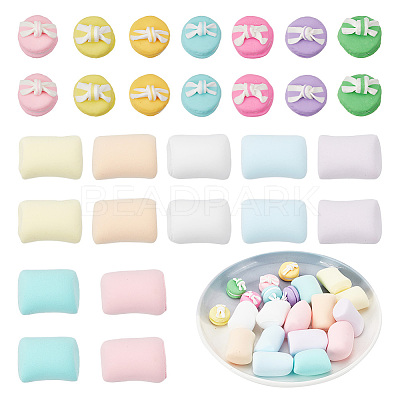 21Pcs 14 Style Mini Handmade Polymer Clay Imitation Marshmallow/Macaron Model DJEW-CA0001-35-1