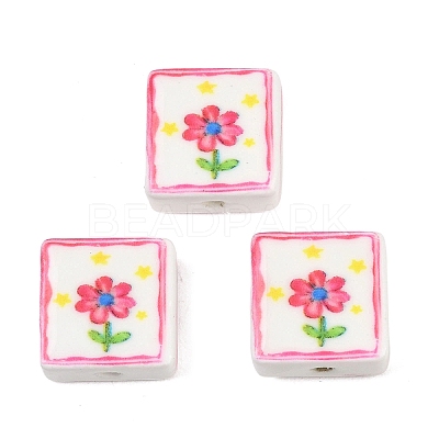 Printed Handmade Porcelain Beads LS-PORC-G016-04A-1
